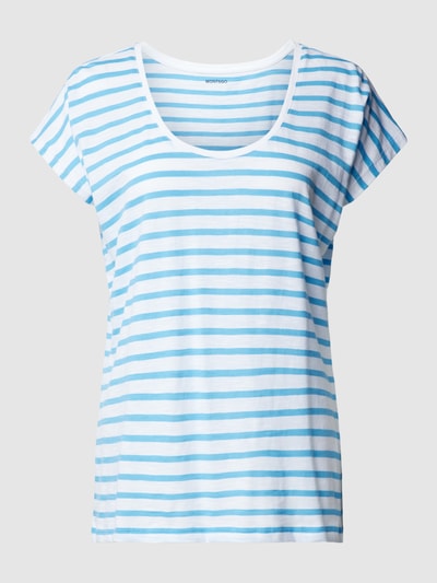 Montego T-shirt met streepmotief Blauw - 2