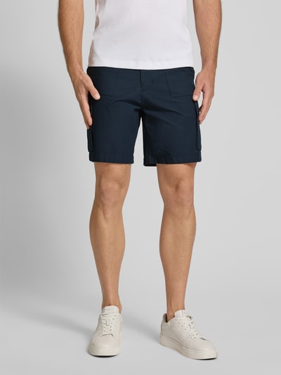 Knowledge Cotton Apparel Bermuda met Franse steekzakken Donkerblauw - 4