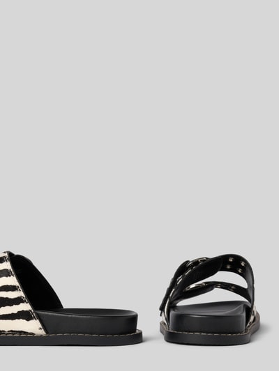 Steve Madden Slippers van leer met klittenbandsluiting, model 'AGENT' Zwart - 2