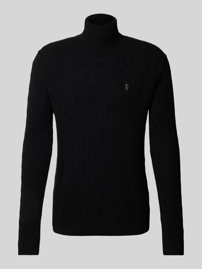 Polo Ralph Lauren Wollen pullover met labelstitching Zwart - 1