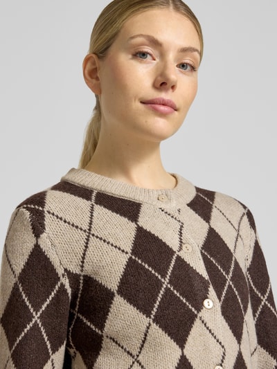 VILA Strickjacke im Allover-Look Modell 'AGGIE' Beige 3