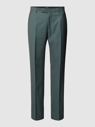 JOOP! Collection Slim fit pantalon van scheerwol met persplooien, model 'Blayr' Groen - 2