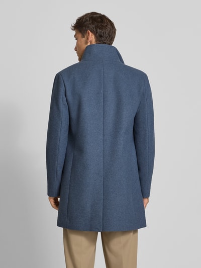 Matinique Lange jas met opstaande kraag, model 'Harvey' Bleu - 5
