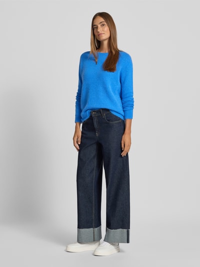 Rich & Royal Gebreide pullover met ribboorden Oceaanblauw - 1