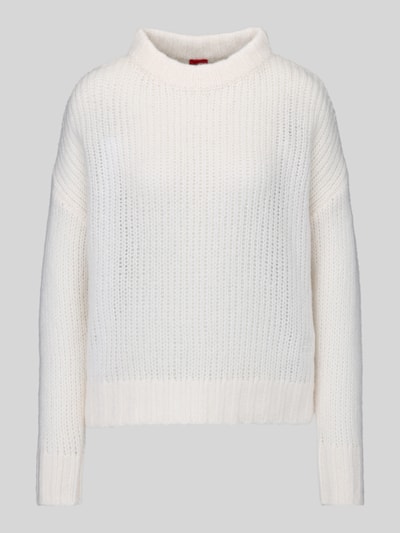 Produktfoto, Oversized Pullover aus Woll-Mix aus Alpaka-Anteil Modell 'Sloossy' von HUGO in Cremeweiß, grobe Strickstruktur, Damen Pullover von HUGO
