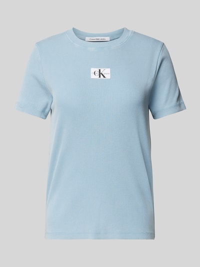 Calvin Klein Jeans T-Shirt mit Label-Badge Hellblau 2