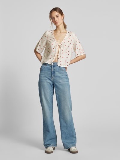 Vero Moda Regular Fit Bluse aus Viskose-Mix Modell 'ODETTE' Weiss 1