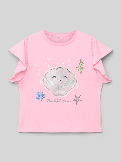 Name It T-shirt met statementprint, model 'SEA' Felroze - 1
