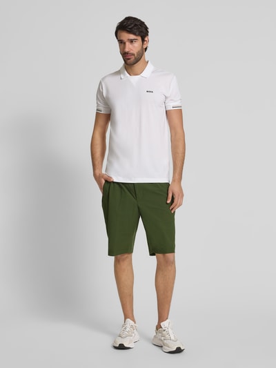 BOSS Green Bermuda met elastische band, model 'Speedflex' Donkergroen - 1