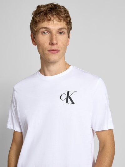 Calvin Klein Jeans T-Shirt mit Label-Print Weiss 3