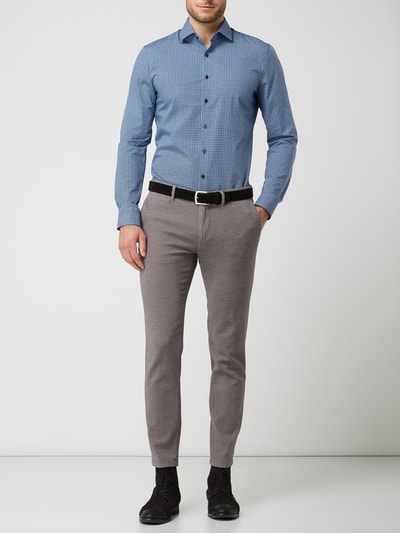 OLYMP No. Six Super Slim Fit Business-Hemd mit Stretch-Anteil Marine 1