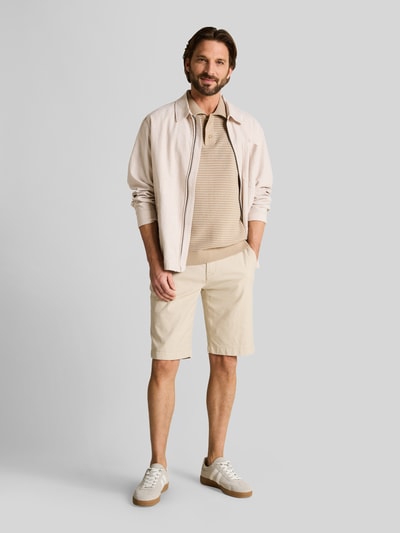 Tom Tailor Regular Fit Poloshirt aus einer Baumwolle in Strickoptik Beige 1