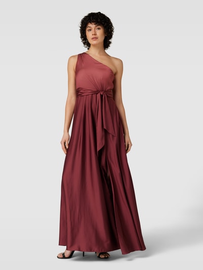 Jake*s Cocktail Abendkleid mit One-Shoulder-Träger Rostrot Melange 4