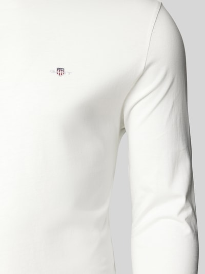 Gant Longsleeve mit Label-Stitching Offwhite 2