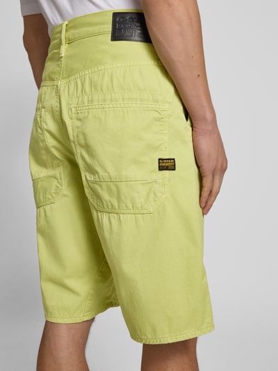 G-Star Raw Szorty o kroju relaxed fit z wpuszczanymi kieszeniami model ‘Travail’ Neonowy żółty 3