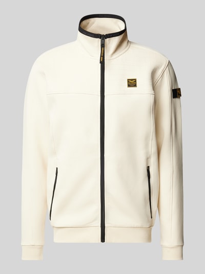 PME Legend Sweatjacke mit Label-Badges Modell 'spacer look' Offwhite 2