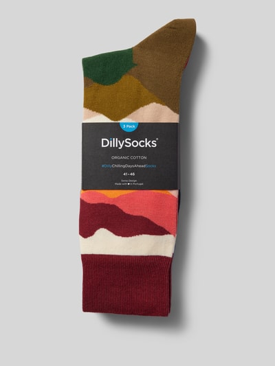 Dilly Socken mit Motiv-Stitching im 3er-Pack Bleu 3