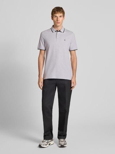Jack & Jones Regular fit poloshirt met labelstitching, model 'PAULOS' Lichtgrijs gemêleerd - 1