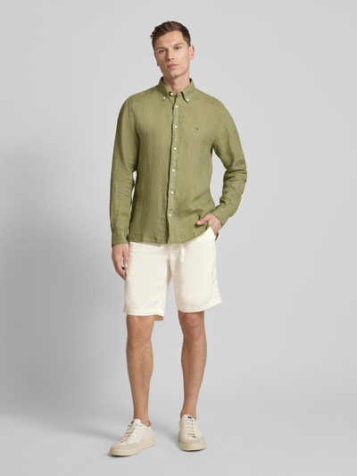 Tommy Hilfiger Shorts aus Leinen-Mix mit elastischem Bund Modell 'HARLEM' Beige 1