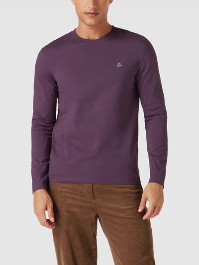 Marc O'Polo Shirt met lange mouwen van biologisch katoen Aubergine - 4