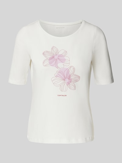 Tom Tailor T-shirt o kroju regular fit z okrągłym dekoltem Złamany biały 2