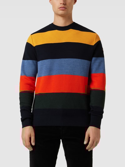 Paul & Shark Strickpullover mit Streifenmuster Modell 'Knitted ON' Gelb 4