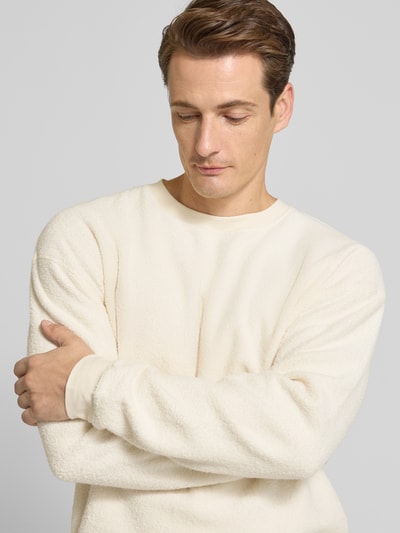 American Vintage Sweatshirt mit gerippten Abschlüssen Modell 'BOBYPARK' Beige 3