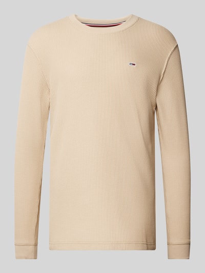 Tommy Jeans Regular Fit Longsleeve mit Label-Stitching Beige 2