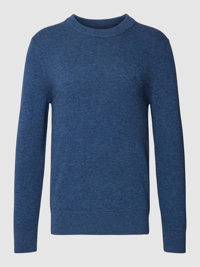 Marc O'Polo Strickpullover mit Logo-Stitching Blau Melange 2