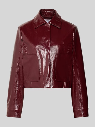 Jake*s Collection Jacke mit Umlegekragen und Eingrifftaschen Aubergine 2