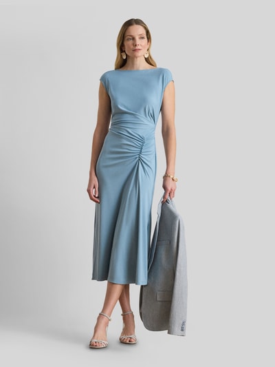 Lauren Ralph Lauren Midikleid mit gerafften Falten in der Taille Hellblau 1