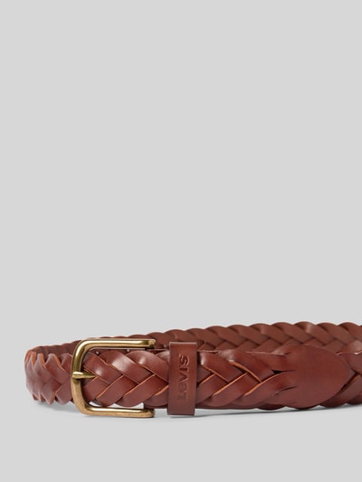 Levi's® Leren riem in gevlochten look Cognac - 2