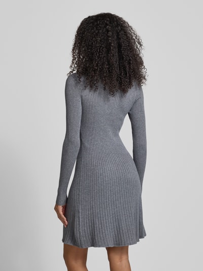 Vero Moda Licht uitlopende gebreide jurk van viscosemix, model 'NANCY' Middengrijs gemêleerd - 5