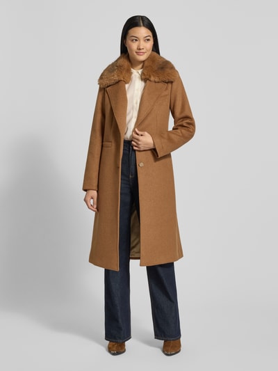 GUESS Regular Fit Mantel mit Woll-Anteil Modell 'Karole' Camel 1