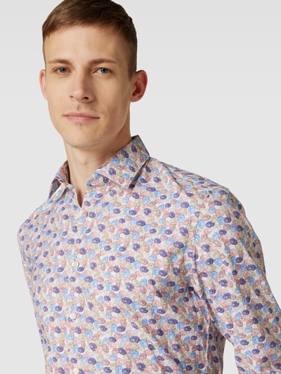 Jake*s Koszula biznesowa o kroju slim fit ze wzorem na całej powierzchni Biały 3