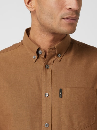 BEN SHERMAN Koszula casualowa o kroju regular fit z bawełny ekologicznej  Camel 3