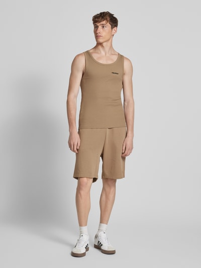 REVIEW Relaxed Fit Sweatshorts mit Label-Stitching Mud 1