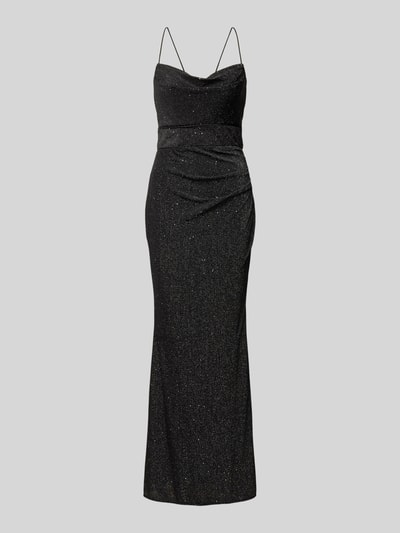 Hey Kyla Abendkleid mit Wassefall-Ausschnitt Black 2