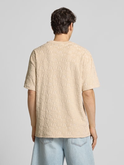 KARL KANI T-shirt in all-over look met ronde hals Zand - 4