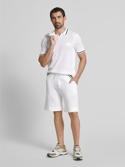 BOSS Green Poloshirt met ribboorden Wit - 1