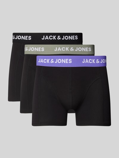 Jack & Jones Trunks mit elastischem Label-Bund Modell 'AXEL' im 3er-Pack Black 1