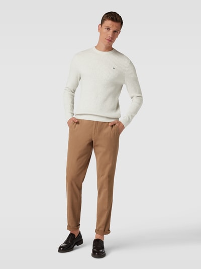 Christian Berg Men Strickpullover mit Strukturmuster Offwhite 1