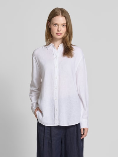 Vero Moda Boxy Fit Leinenbluse mit Passe Modell 'LINN' Offwhite 4