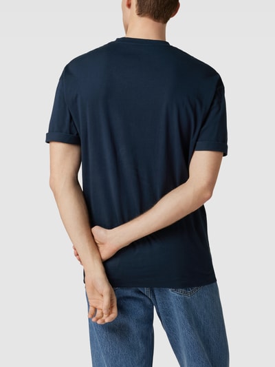 Drykorn T-Shirt mit geripptem Rundhalsausschnitt Modell 'THILO' Marineblau 5