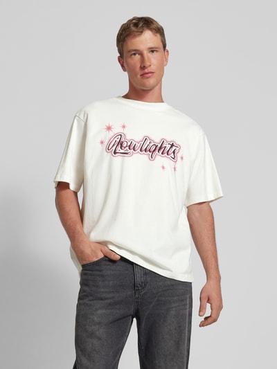 Low Lights Studios T-shirt met labelprint, model 'SPARKLE' Offwhite - 4