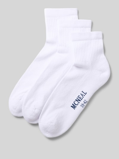 Productfoto, Sokken met elastisch ribboord in set van 3 van MCNEAL, Heren sokken, katoenmix met stretch, nauwsluitende pasvorm, wit