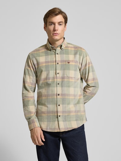 Fynch-Hatton Slim Fit Freizeithemd aus Cord Gruen 4