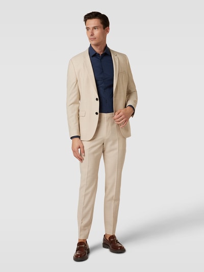 Jake*s Super Slim Fit Business-Hemd mit Kentkragen Marine 1