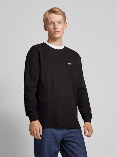 Tommy Jeans Regular Fit Longsleeve mit Label-Stitching Black 4