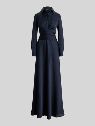 Lauren Ralph Lauren Fließendes Abendkleid in Wickel-Optik Blau 2